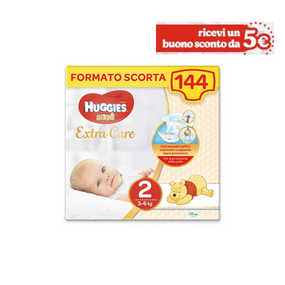 Extra Huggies Extra Care Bebè Taglia 2 Pacco Scorta 144 Pannolini 