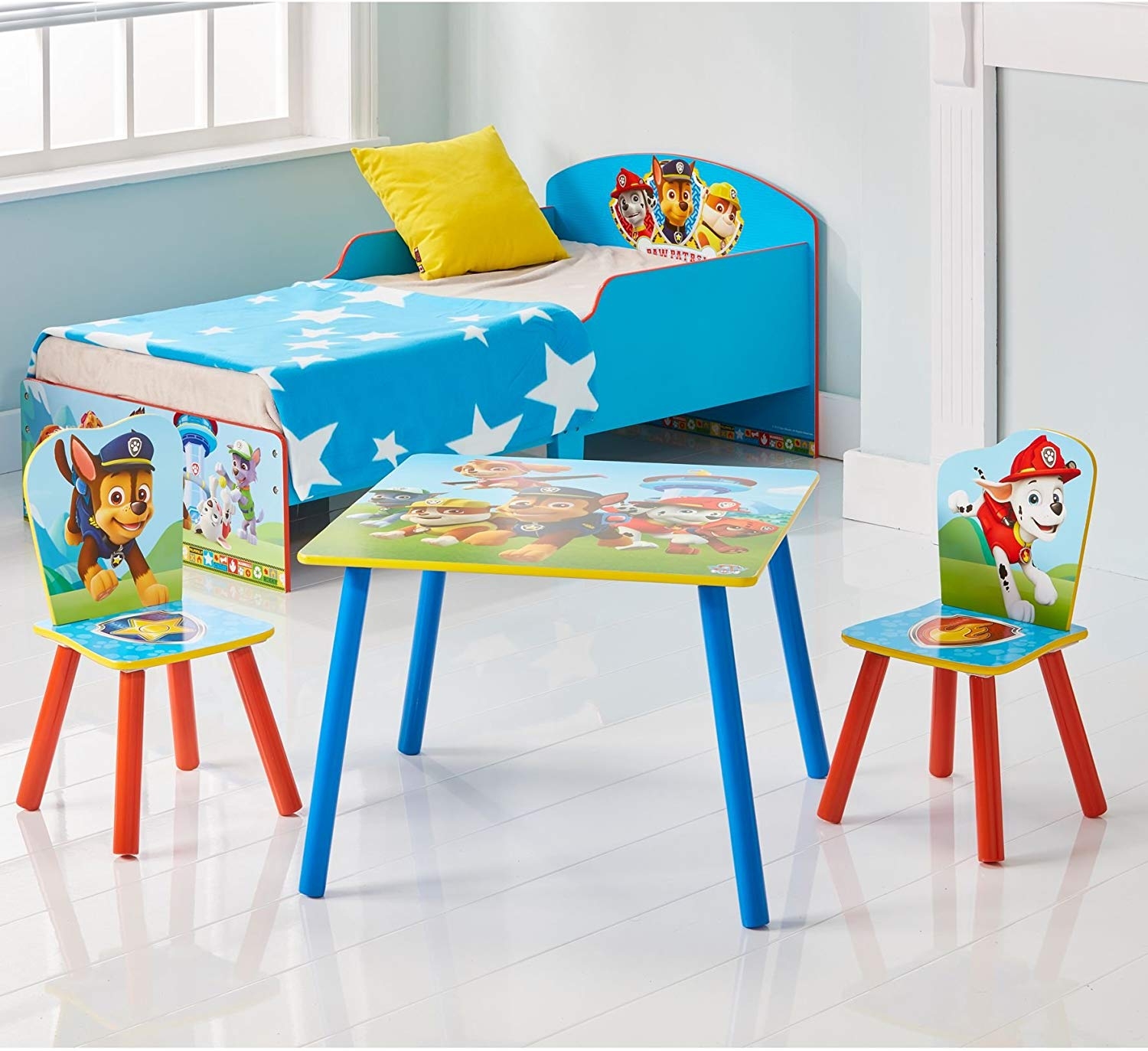 Tavolo E 2 Sedie Paw Patrol In Legno | 50x50x44 Cm | Per Bambini, Gioco E Disegno - Foto 2