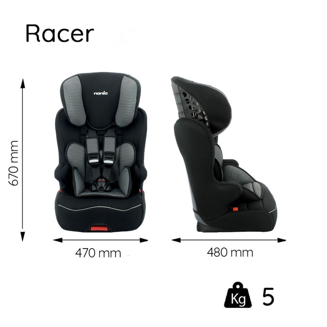 9-36kg Nania Seggiolino auto Racer Eco Gruppo  1/2/3 