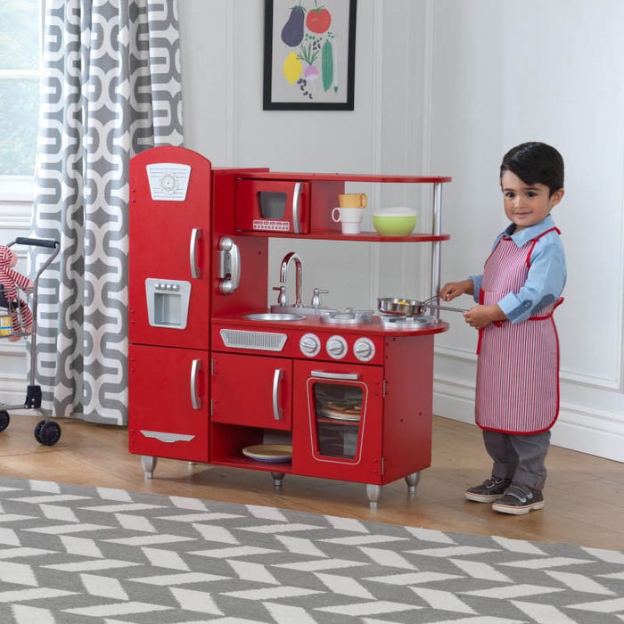 KidKraft Cucina giocattolo Vintage in legno Rossa - MammacheShop