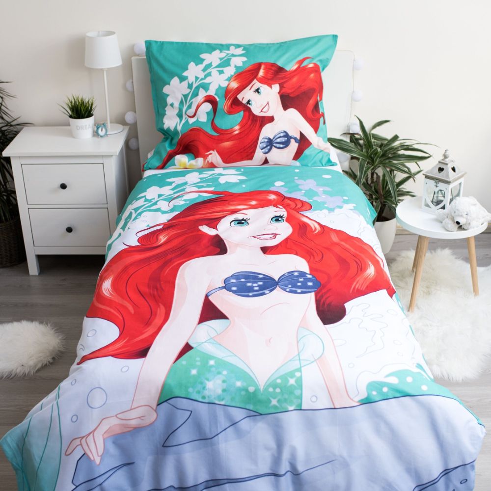 Parure copripiumino Principesse Disney Ariel letto singolo Double Face -  MammacheShop