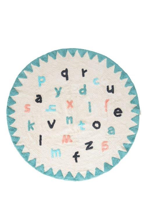 HAMID Tappeto Rotondo Per Bambini 150x150 Cm In Pura Lana Fatto A Mano - Morbido E Anallergico - Design Casa Con Tecnica Loop - Jenifer Yeste