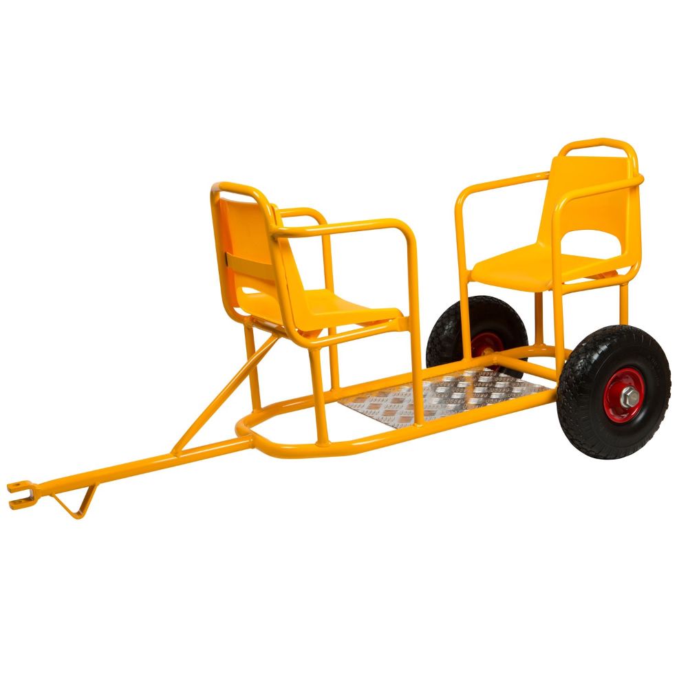 Carretto traino bambini con 2 sedute