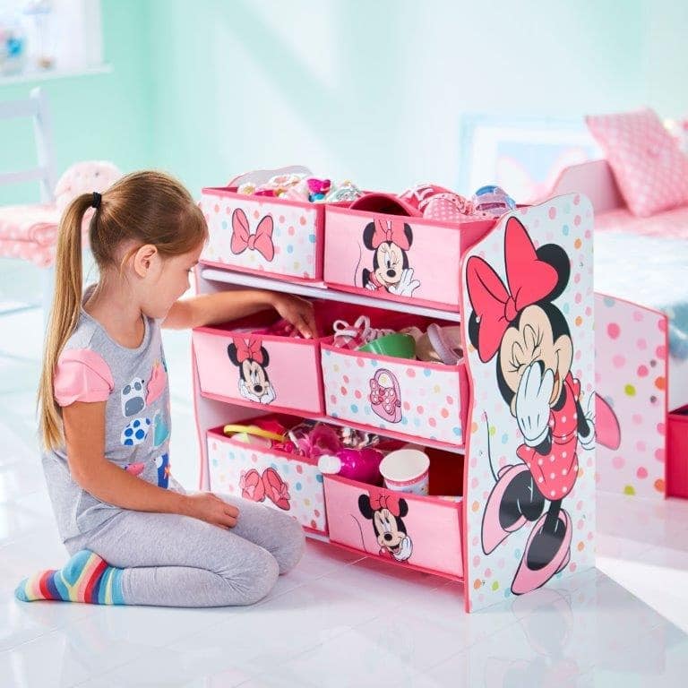 Scaffale con contenitori Portagiochi in legno Minnie Disney - MammacheShop