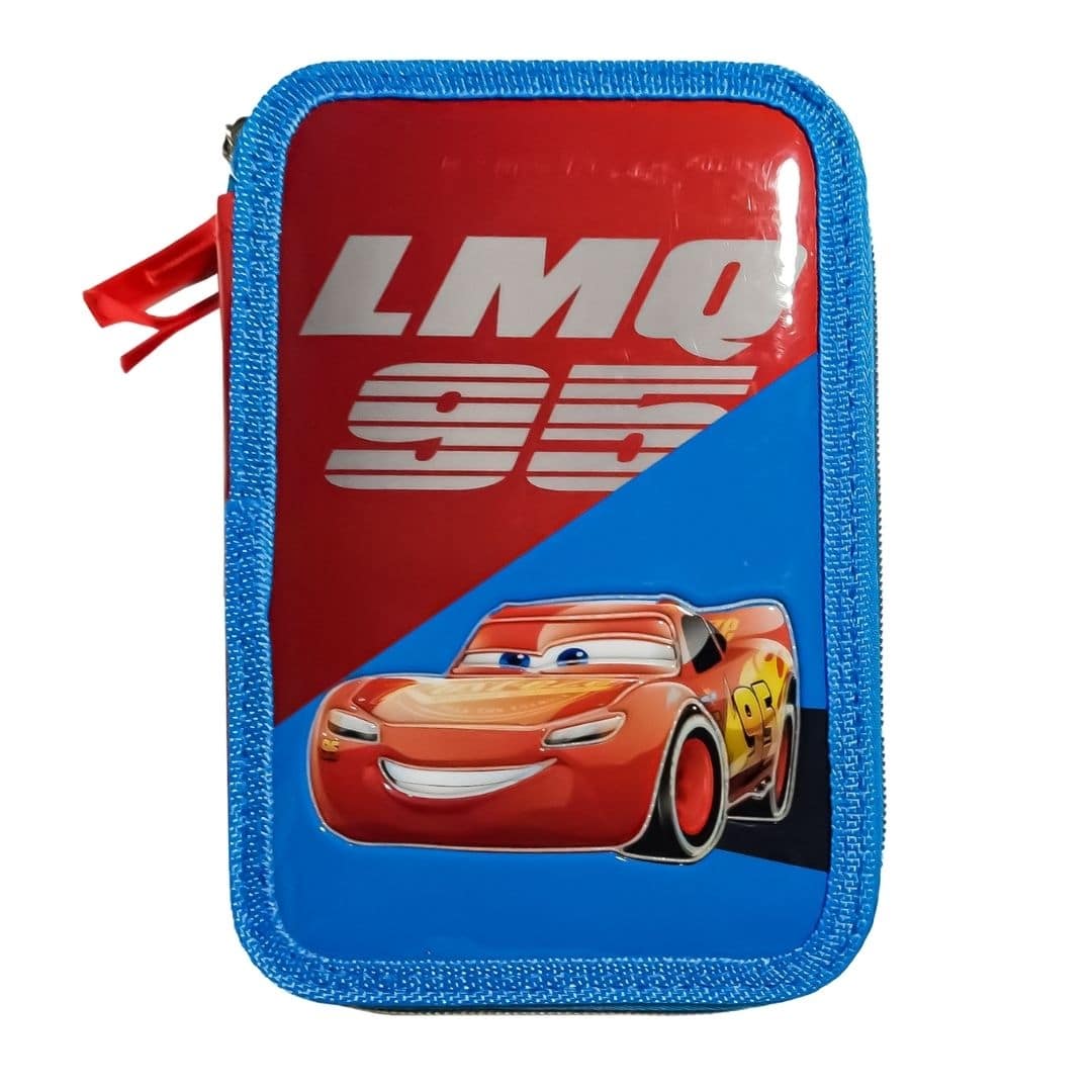 Astuccio Scuola 3 Zip Disney Cars Bambino